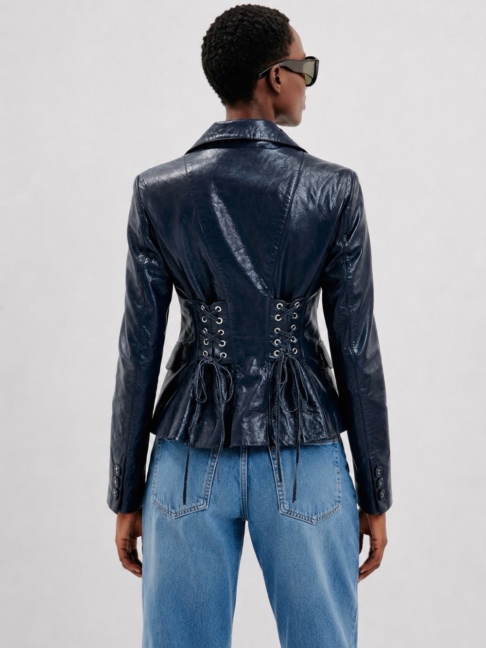 Rare Philosophy di Alberta Ferretti Corset Back Leather Jacket